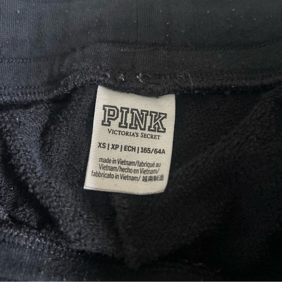PINK Victoria's Secret Womens XS Black Logo Joggers - Picture 2 of 7